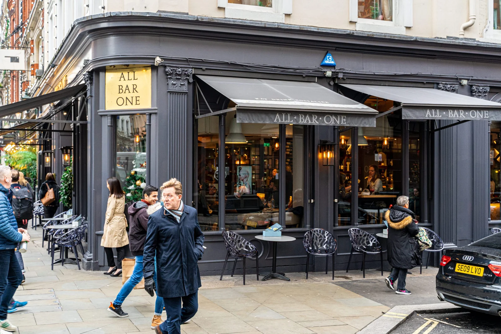 All Bar One restaurant exterior with street scene